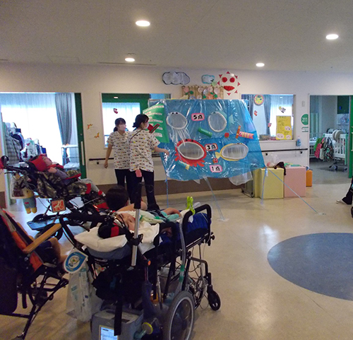 療育活動 まと当てゲーム